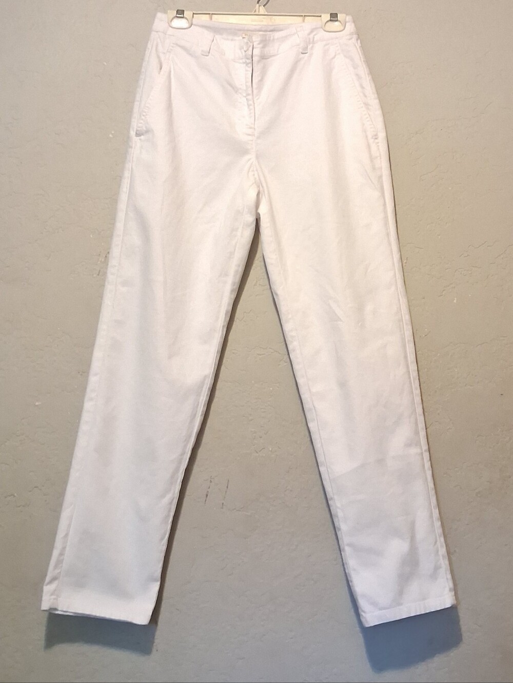 Eileen Fisher White Organic Cotton Blend Pant Classic Tapered High Rise Sz4 - Picture 2 of 16